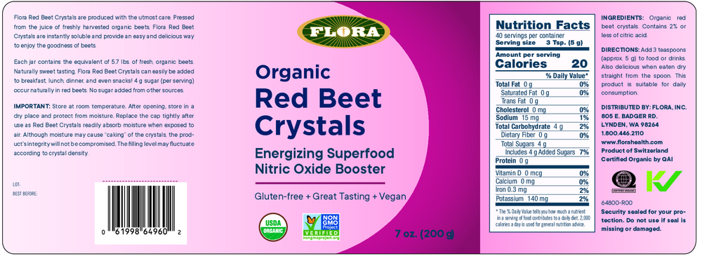 Flora Organic Red Beet Crystals