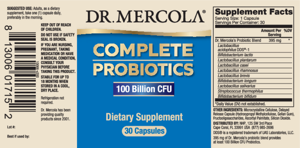 Complete Probiotics 100 Bill CFU