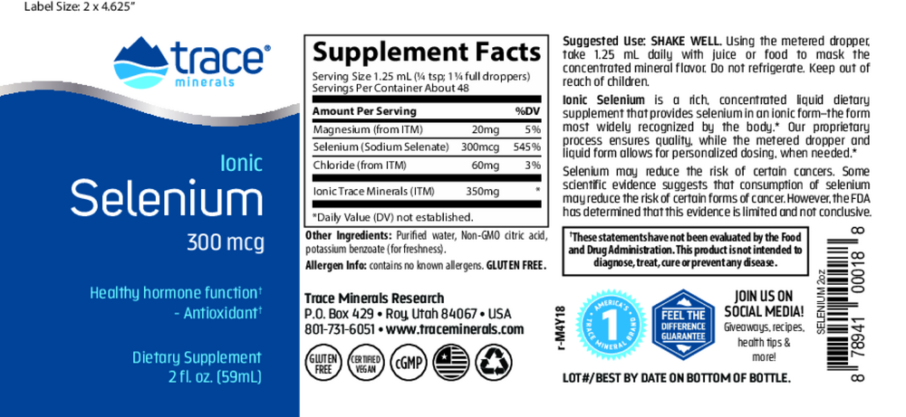 Liquid Ionic Selenium 300mcg