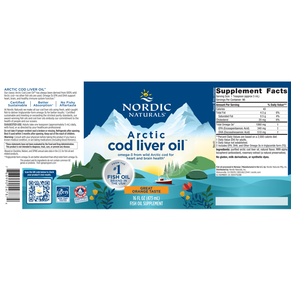 Arctic Cod Liver Oil™, Orange Flavor