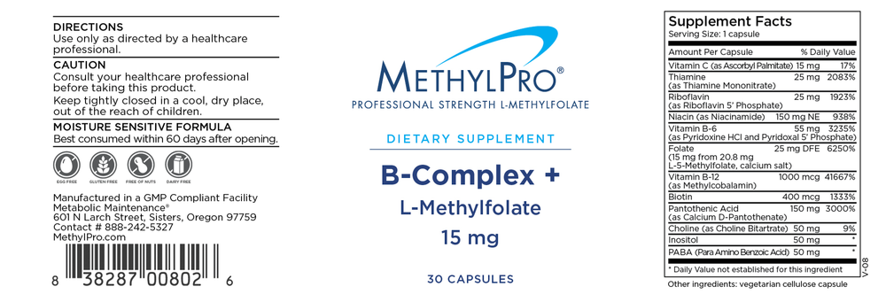 B-Complex + 15 mg L-Methylfolate