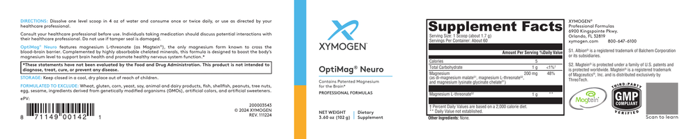 OptiMag Neuro Unflavored Magnesium L-threonate