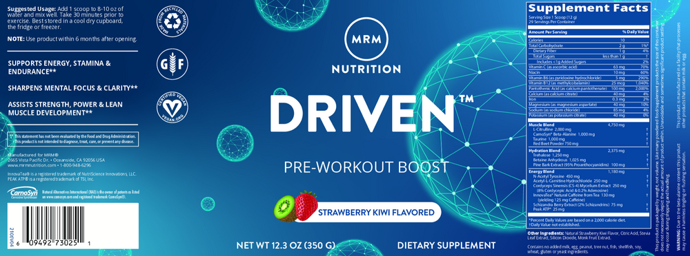 Driven™ Pre Workout Strawberry Kiwi Flavored