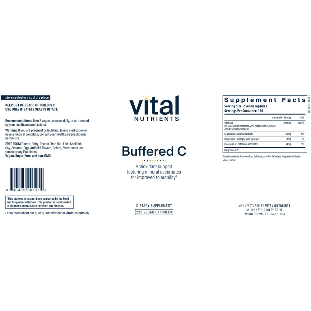 Buffered C 500mg Gentle Vitamin C for sensitive individuals*