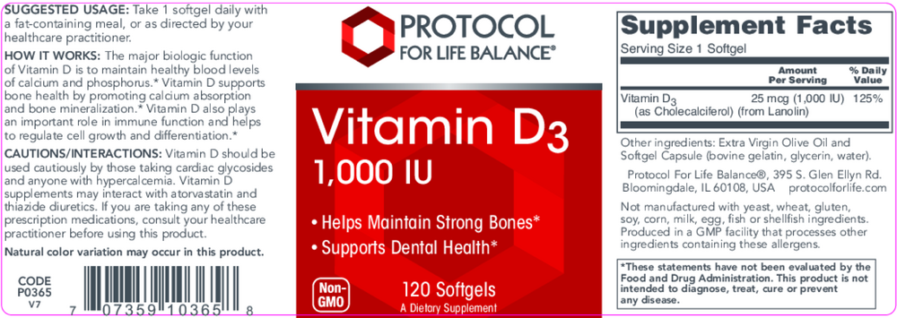 Vitamin D3 1,000IU