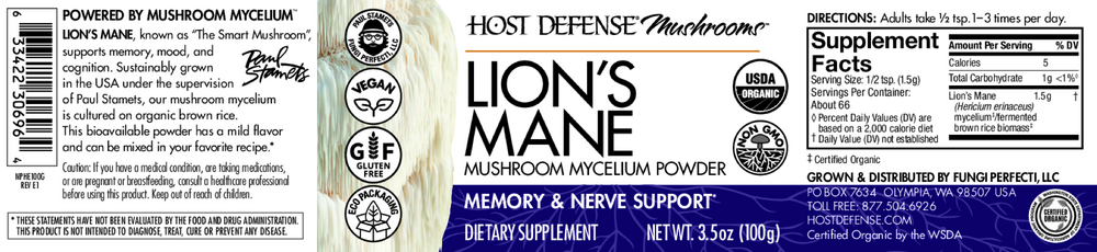 Lion's Mane Mushroom Mycelium Powder