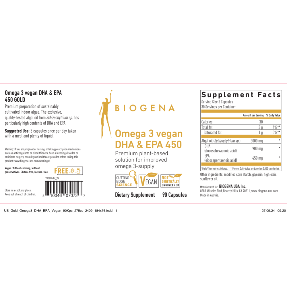 Vegan Omega 3 DHA & EPA 450