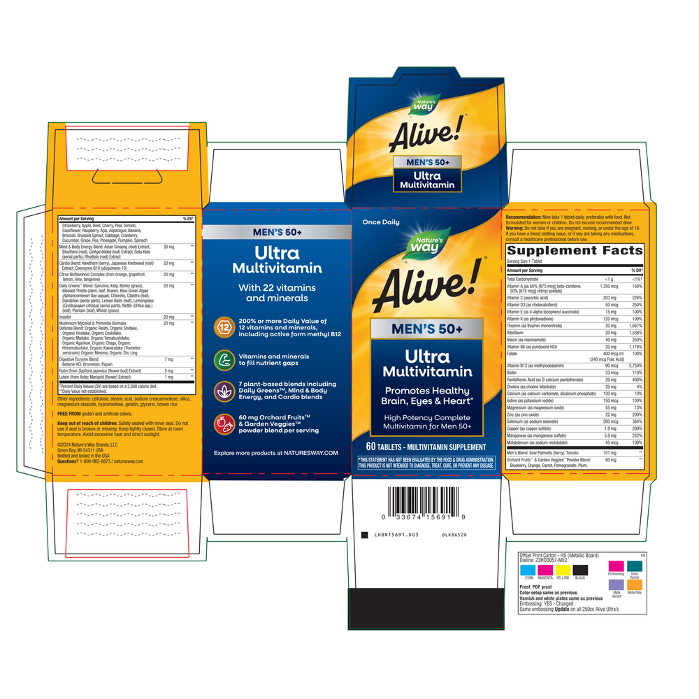 Alive! Once Daily Mens 50+ Multi (Ultra Potency)