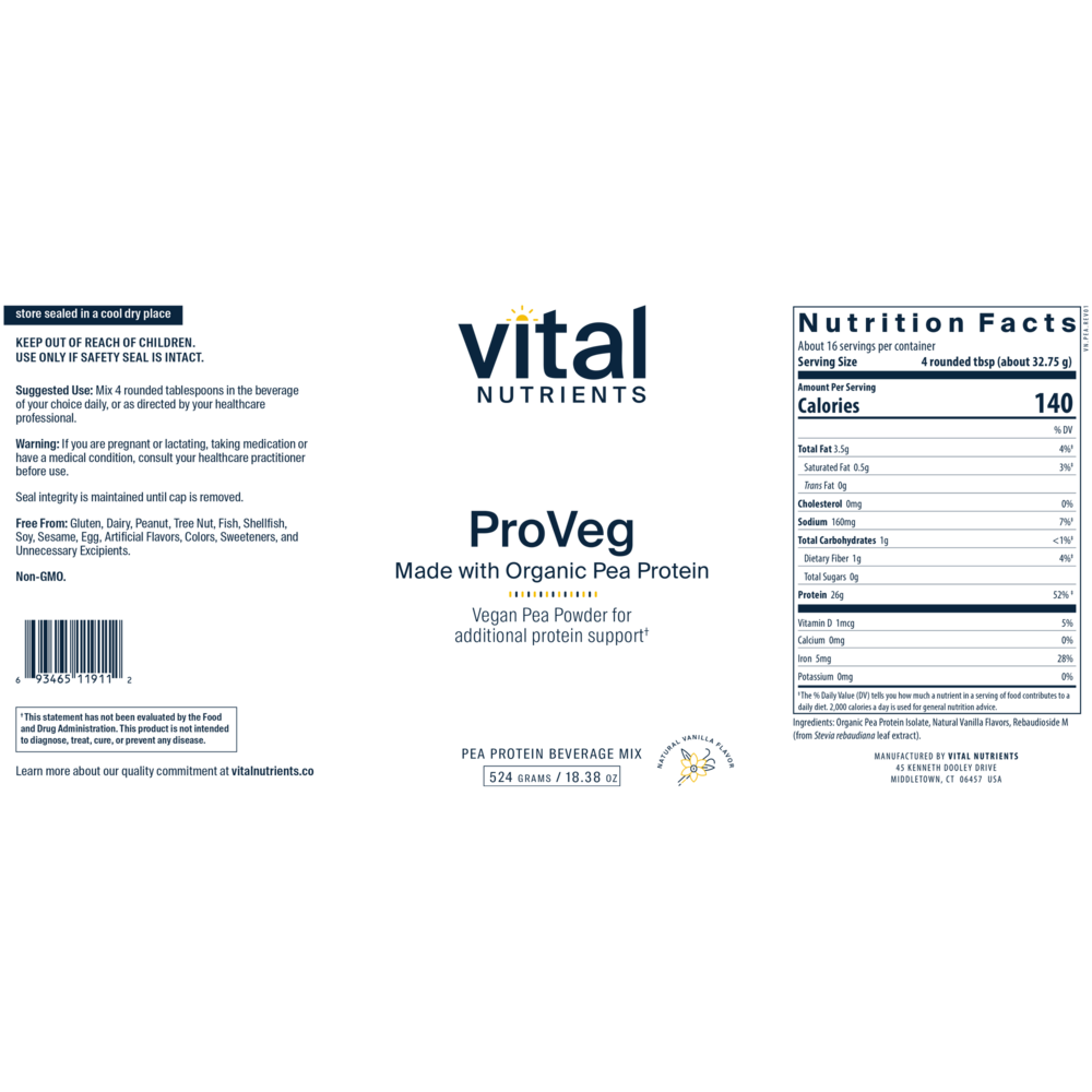 ProVeg Organic Pea Protein, Natural Vanilla (California Only)