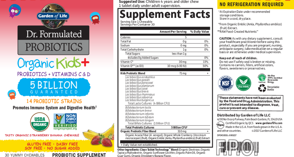 Organic Kids Probiotics Straw SS