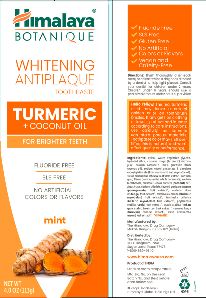 Whitening Antiplaque Turmeric + Coconut Oil Toothpaste