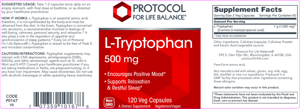 L-Tryptophan 500mg