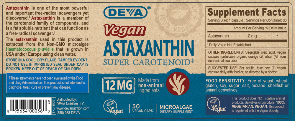 Vegan Astaxanthin 12mg