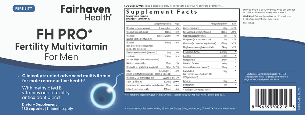 FH PRO® Fertility Multivitamin for Men