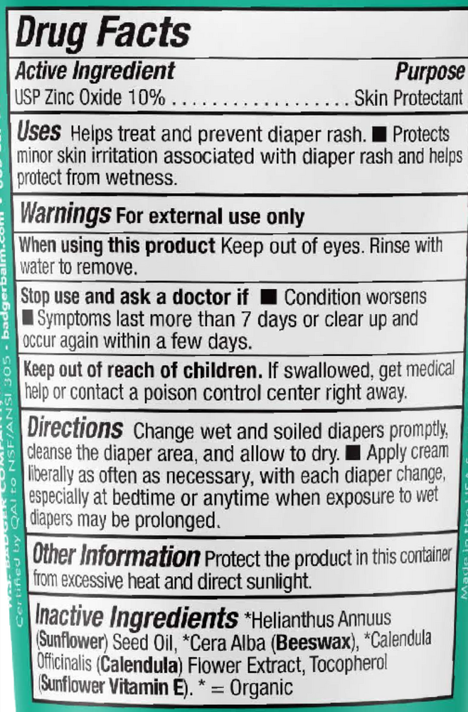 Diaper Rash Cream with Zinc Oxide