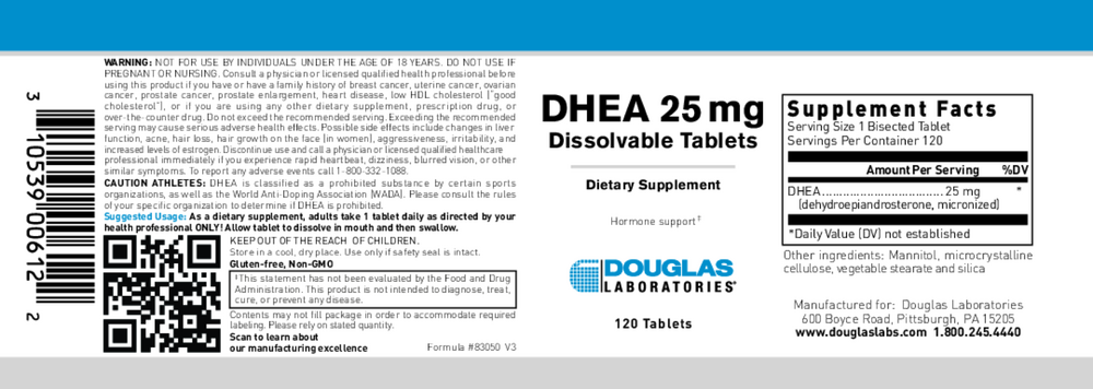 DHEA 25mg (Dissolvable Tablet)