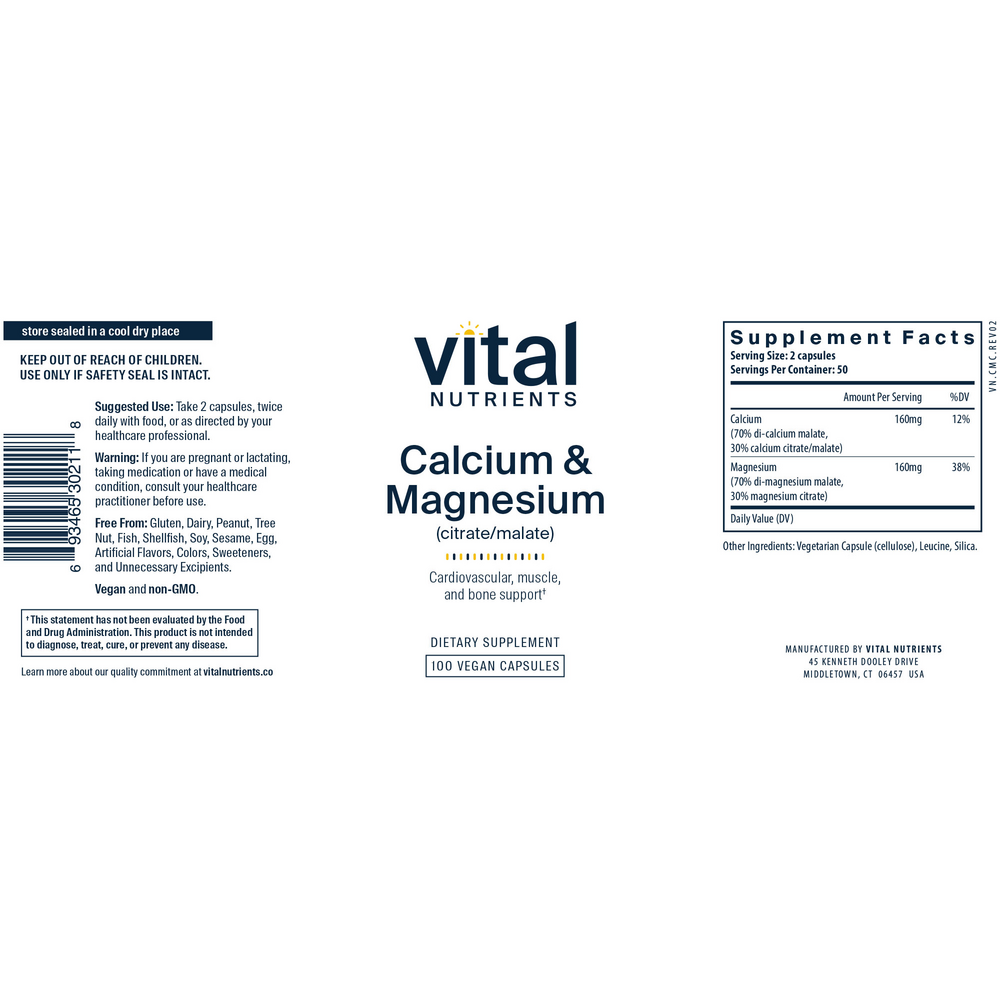 Calcium & Magnesium (Citrate/Malate)
