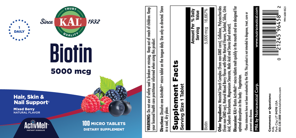 Biotin 5000 mcg Mixed Berry