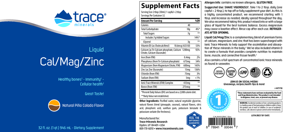 Liquid Cal/Mag/Zinc - Pina Coloda