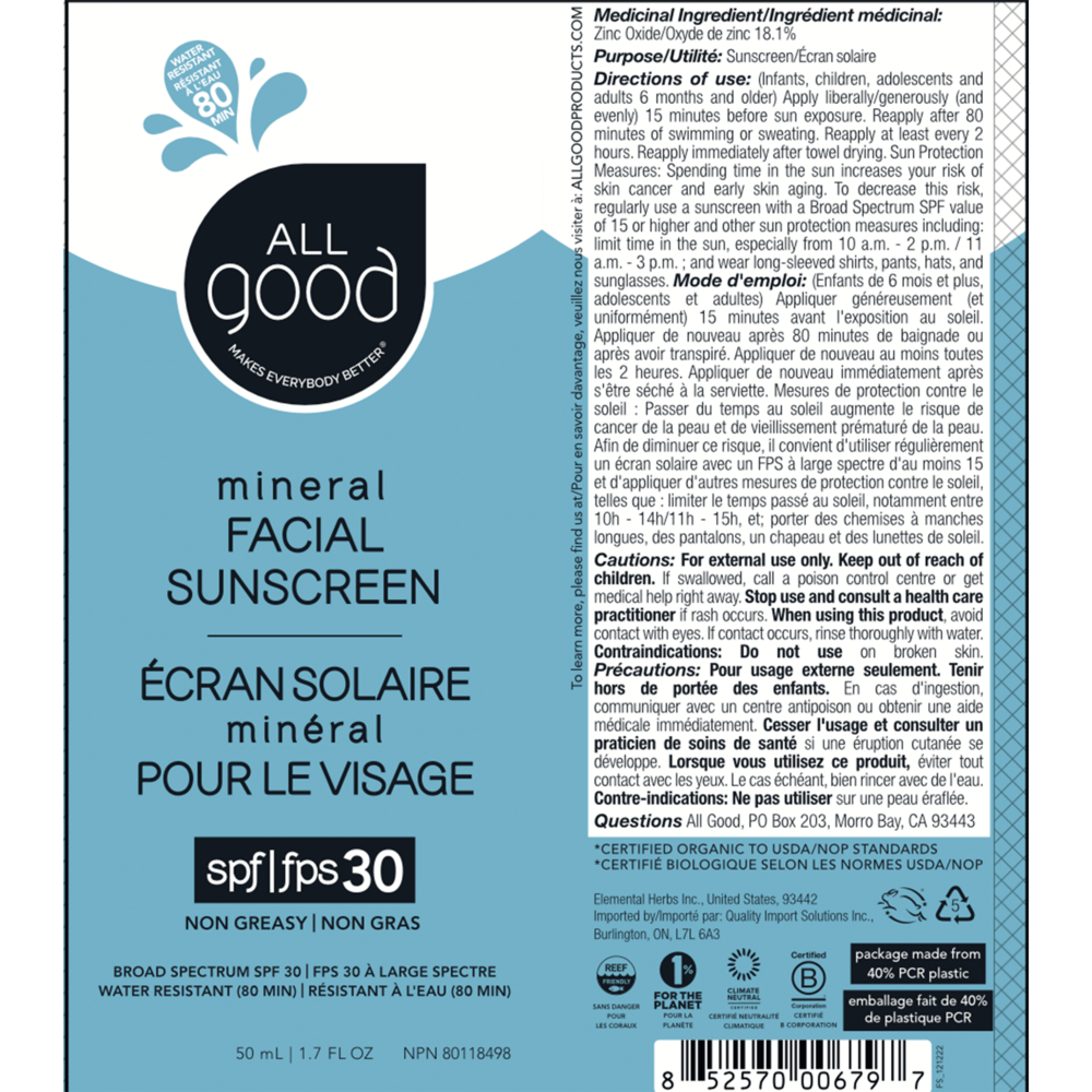 30 SPF Facial Sunscreen Lotion