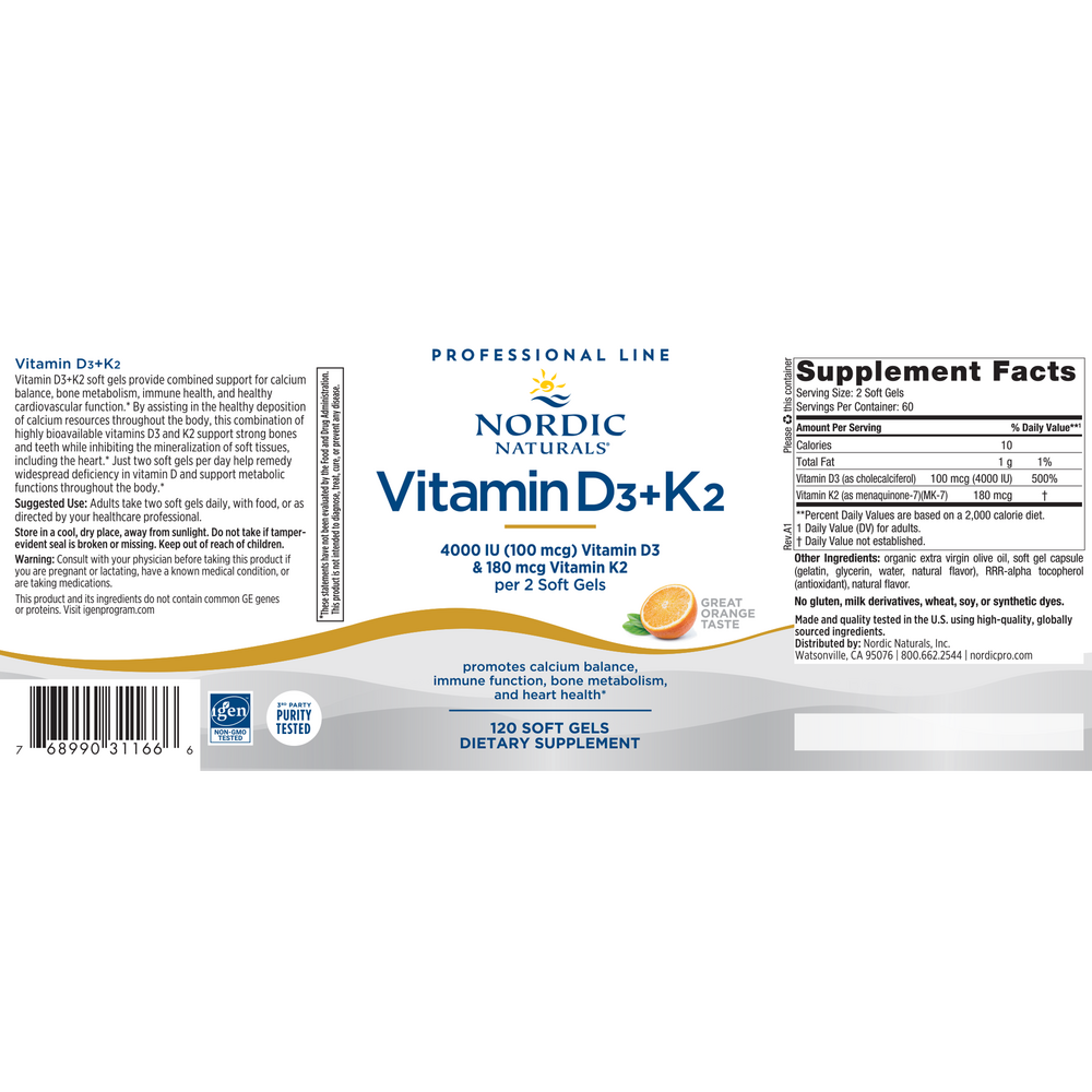 Vitamin D3+K2, Orange