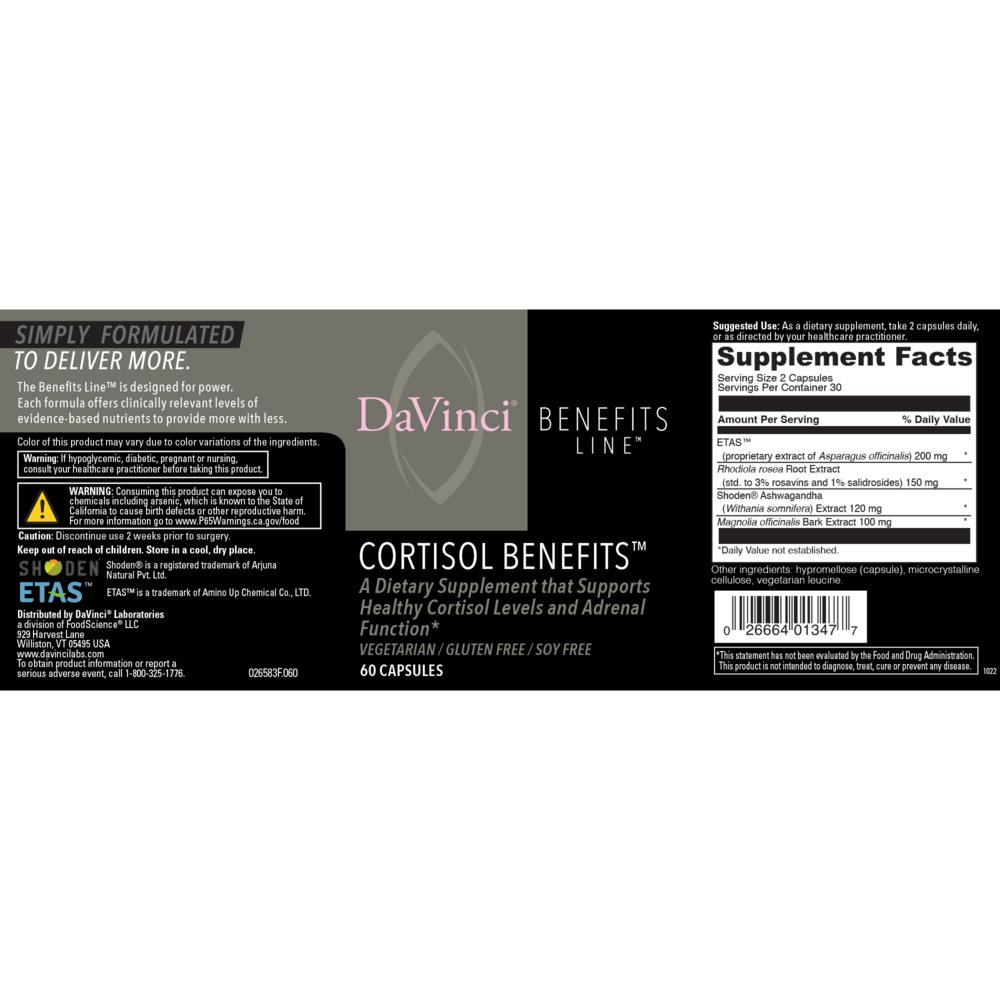 Cortisol Benefits (California Only)