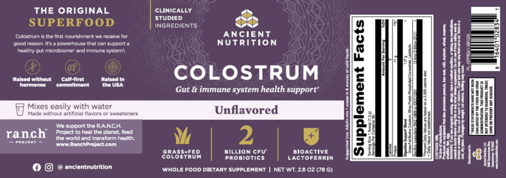 Colostrum Powder Gut & Immune System Health, Unflavored