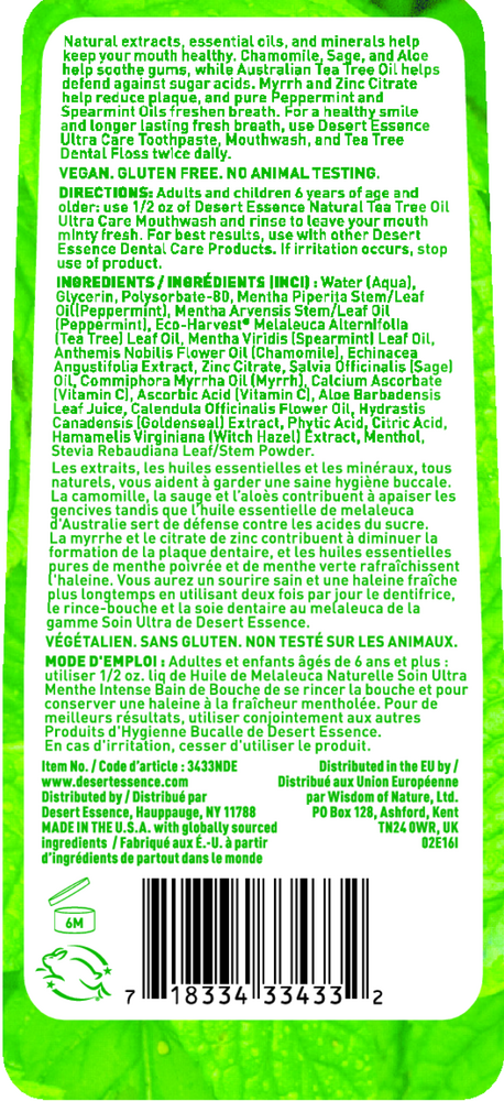 Tea Tree Oil Mouthwash Ultra Ca