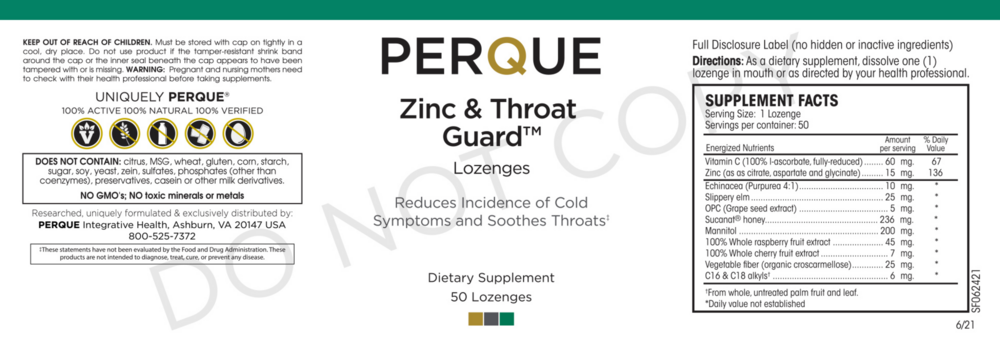 Zinc and Throat Guard Lozenges