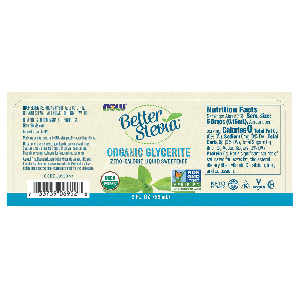 BetterStevia Liquid, Organic Glycerite