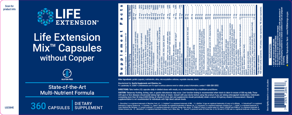 Life Extension Mix™ Capsules without Copper