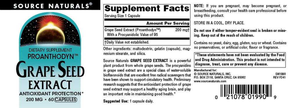 Grape Seed Extract 200mg