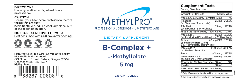 B-Complex + 5 mg L-Methylfolate