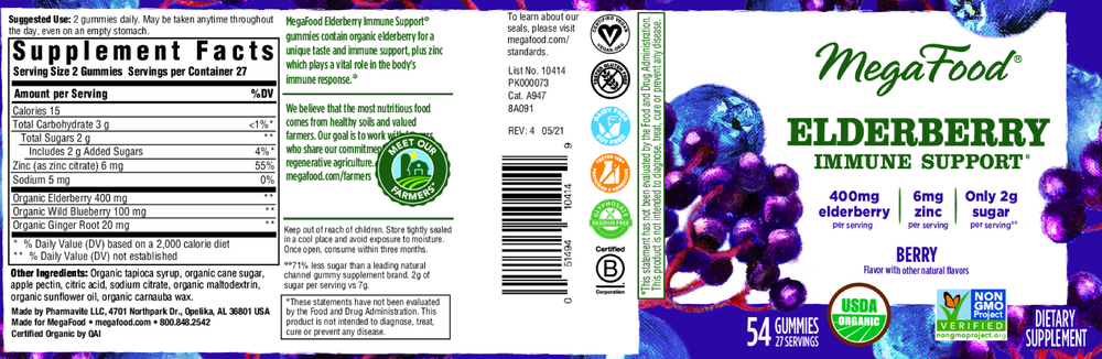 Elderberry Immune Support Gummies, Berry