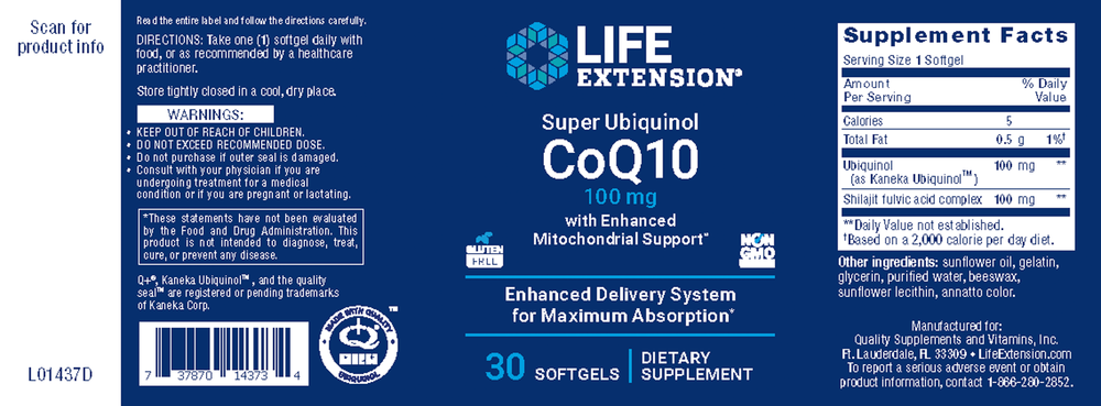 Super Ubiquinol CoQ10 with Enhanced Mitochondrial Support™