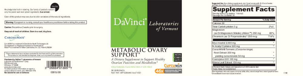 Metabolic Ovary Support (California Only)