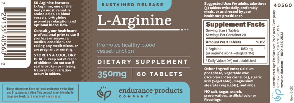 Sustained Release L-Arginine 350mg