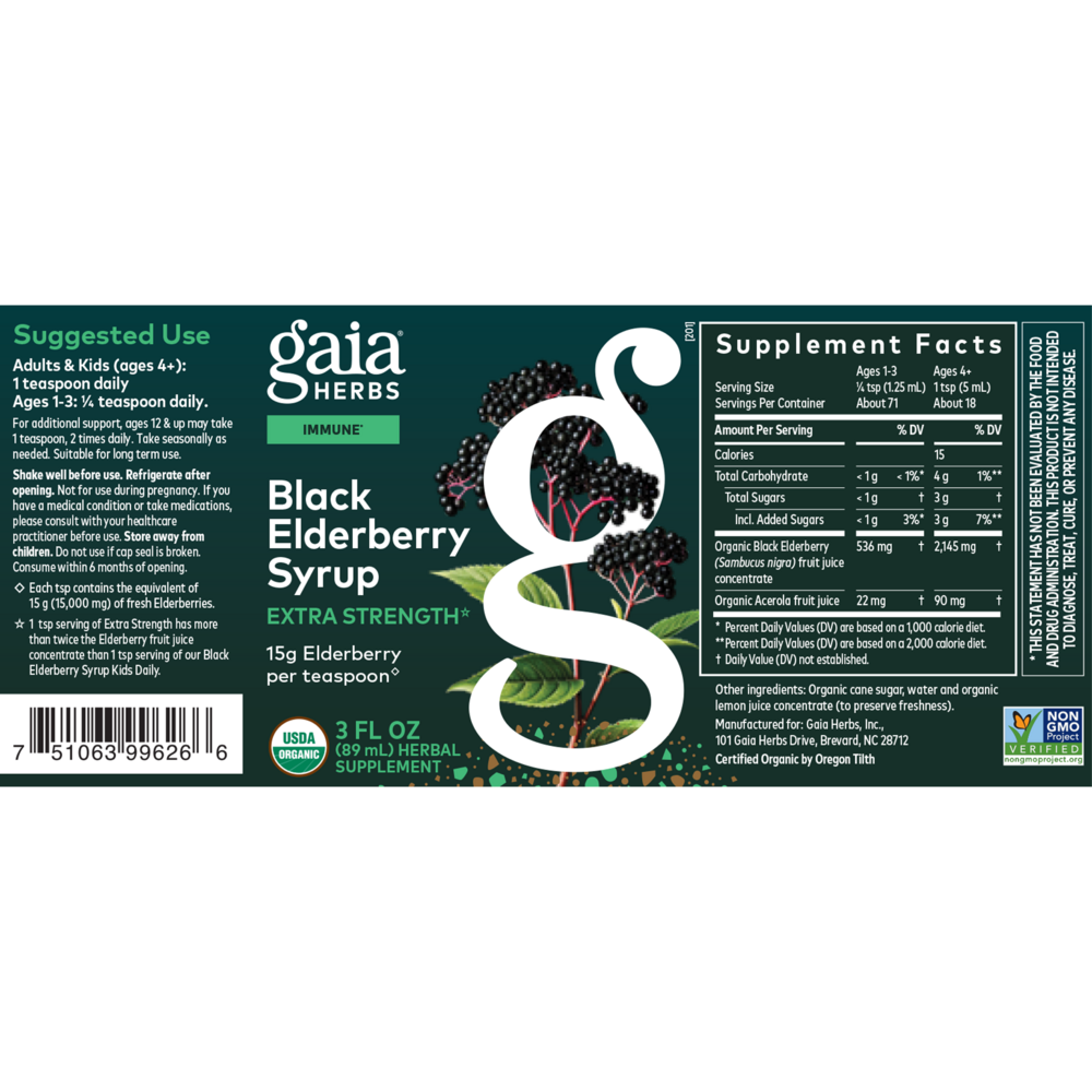 Black Elderberry Syrup - Extra Strength