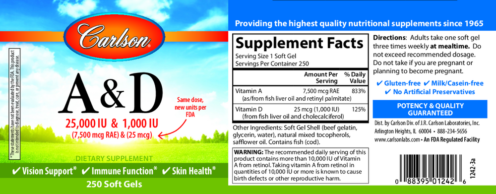 A & D 25000IU & 1000IU