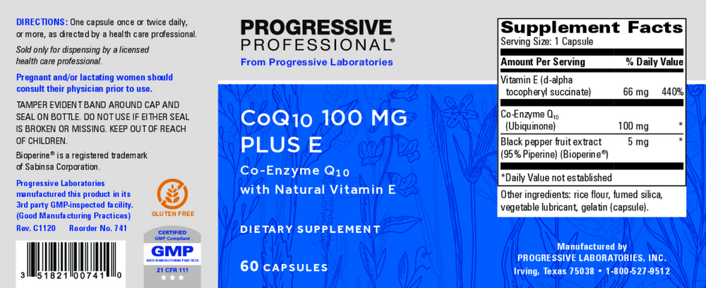 CoQ10 100mg Plus E