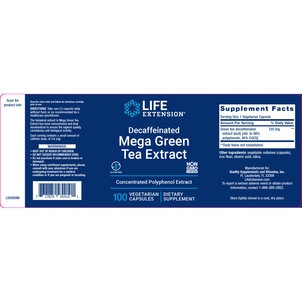 Decaffeinated Mega Green Tea Extract