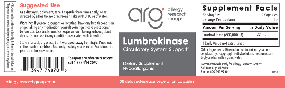 Lumbrokinase Circulatory Systemic Enzymes