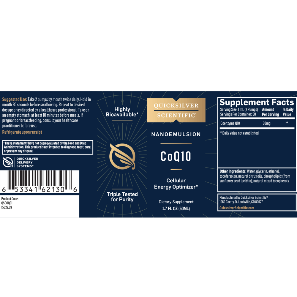 Nanoemulsified CoQ10