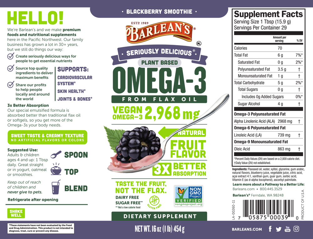 Omega-3 Vegan Blackberry Smoothie