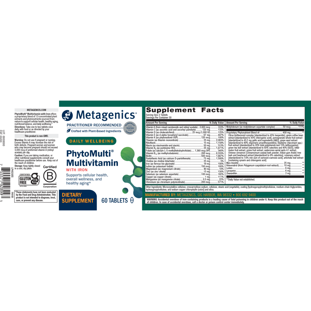 PhytoMulti® Multivitamin with Iron
