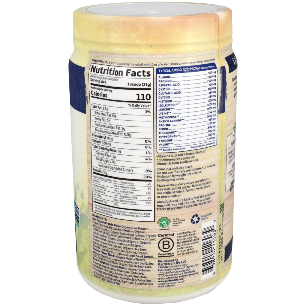 RAW Organic Protein - Real Raw Vanilla