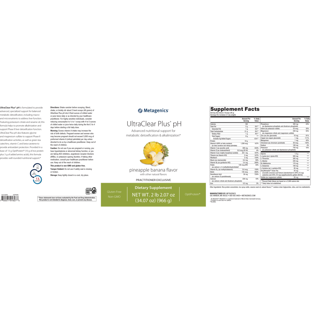 UltraClear Plus® pH, Pineapple Banana