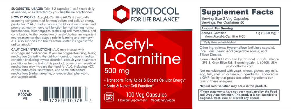 Acetyl-L-Carnitine 500mg