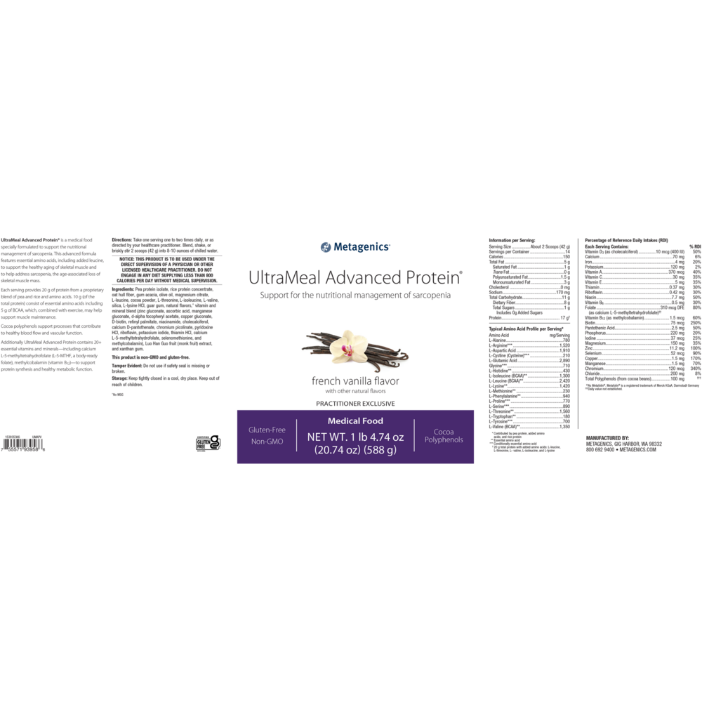 UltraMeal Advanced Protein®, French Vanilla (California Only)