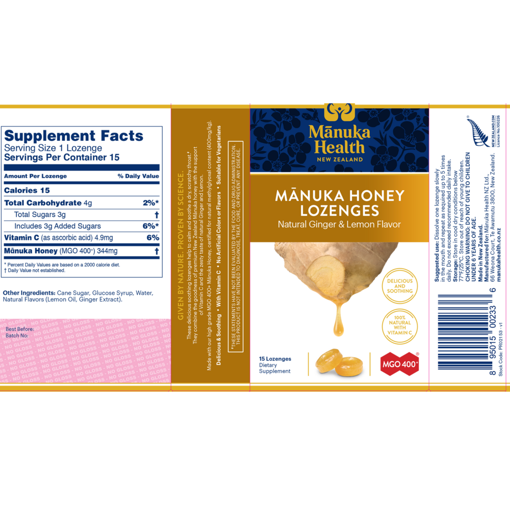 Manuka Honey Lemon & Ginger